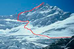 route climbing Yanapaccha mountain